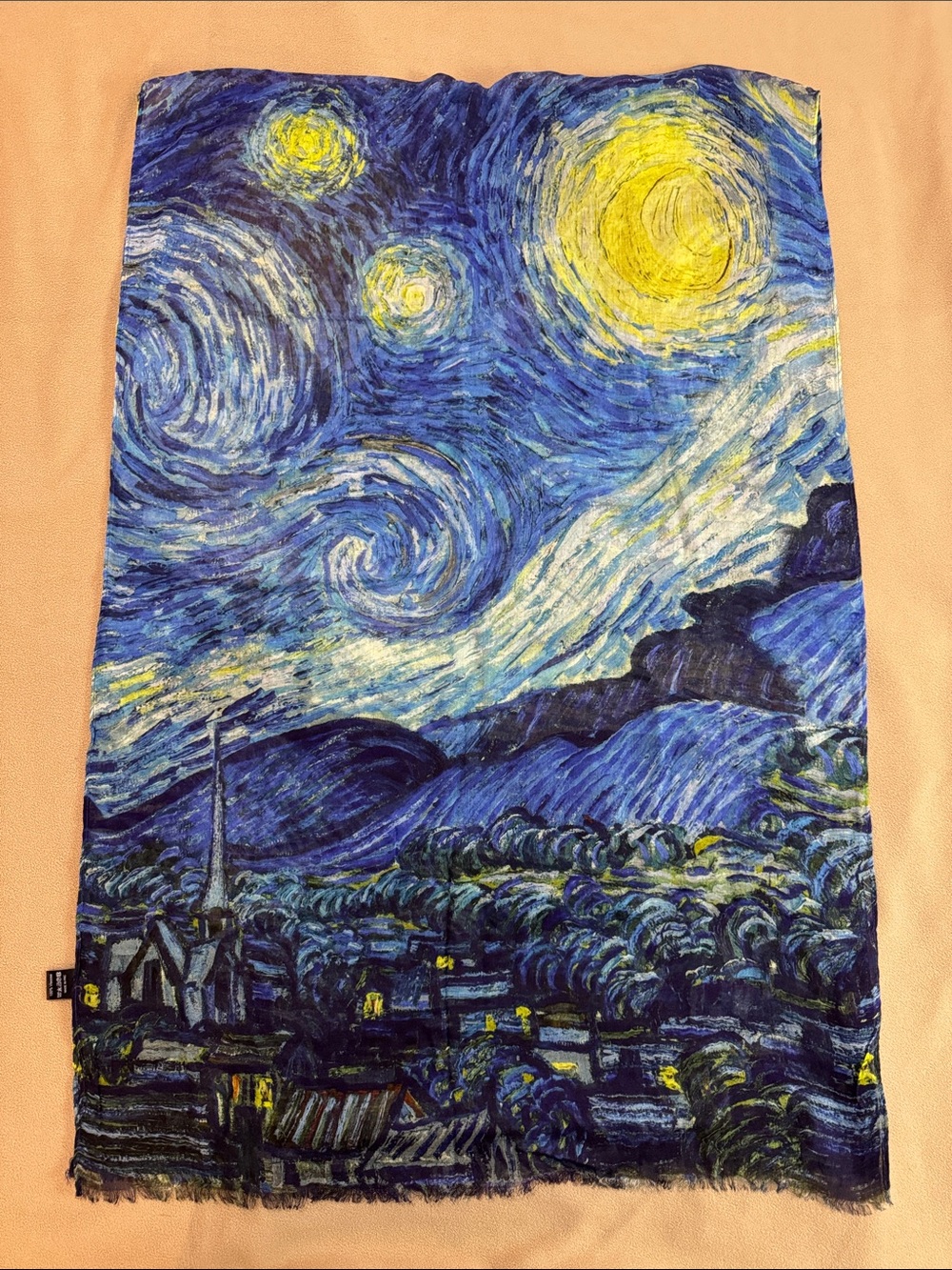 Robin Ruth - Starry Night Inspired Blue and Yellow fashion scarf wrap